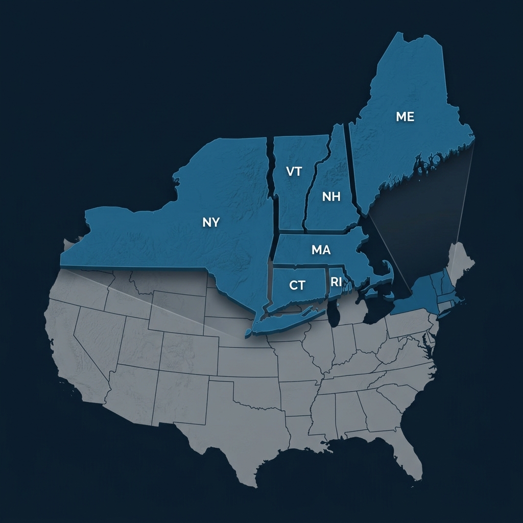 Geothermal Drilling of New England Service Area Map